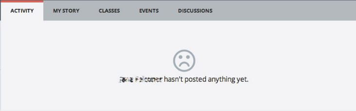 Empty profile page