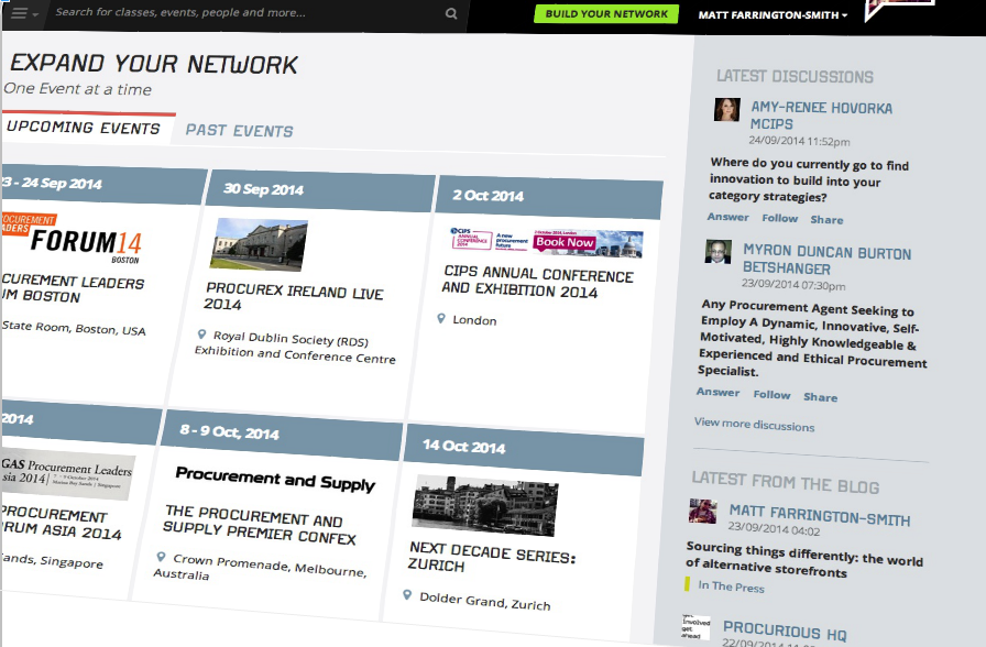 Procurious Events listings