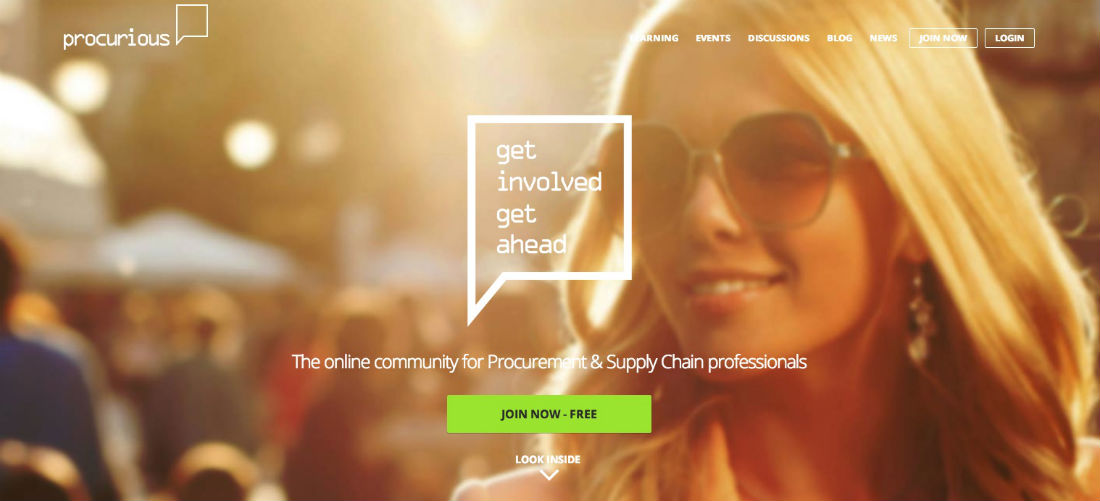 New Procurious.com homepage